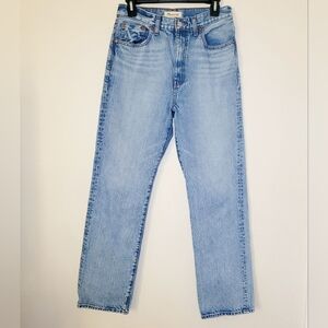 Madewell 90' Straight Denim Jeans Blue Size 27 Zipper Button Closure Belt Loops